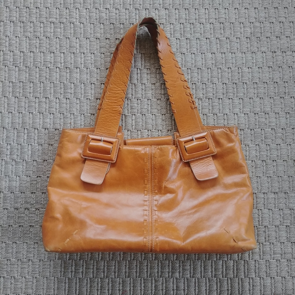 EUC Franklin Covey Camel Colored Leather Purse